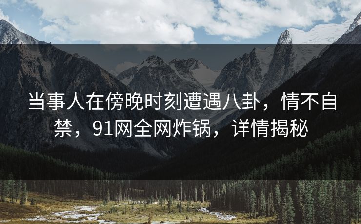当事人在傍晚时刻遭遇八卦，情不自禁，91网全网炸锅，详情揭秘