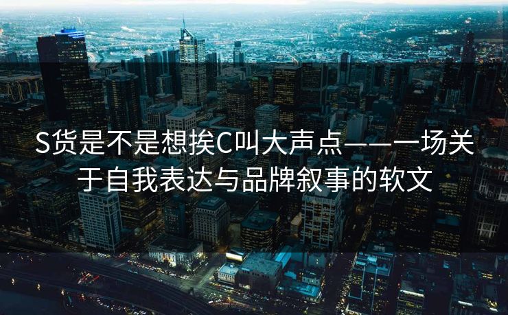 S货是不是想挨C叫大声点——一场关于自我表达与品牌叙事的软文